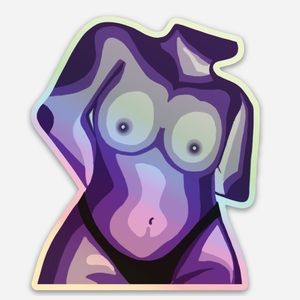 Holographic purple body love sticker 🌟